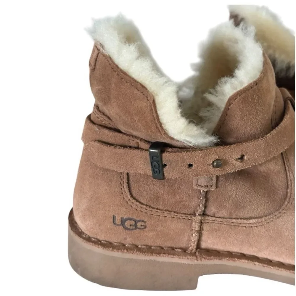 UGG Elisa Genuine Shearling Pull-on Bootie US Size 8.5 Women’s Chestnut Browm